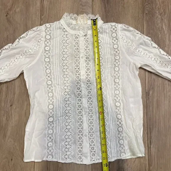SEZANE Women's Rym Shirt Size M In Ecru - Picture 7 of 11